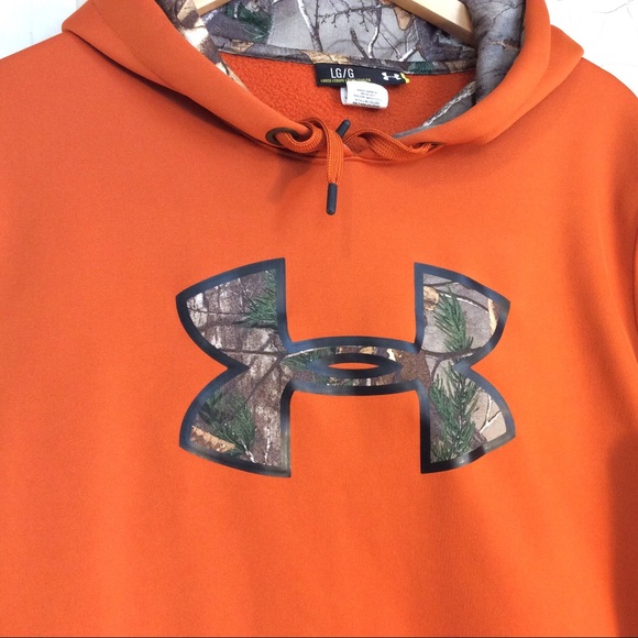 under armour hoodie orange camo